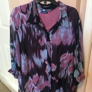 Pennington's sleeveless blouse plus sheer over-blouse